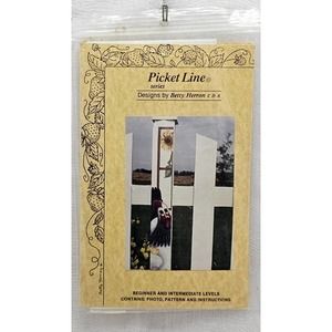 Sunflower and Hen VTG Picket Line Painting Herron UNCUT